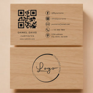 Carpenter Wood Professional QR Code Business Card