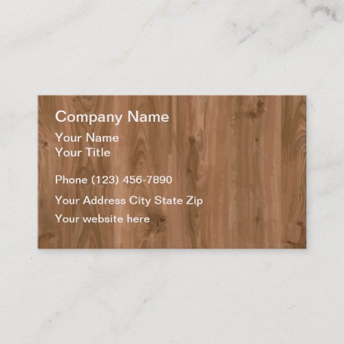 Carpenter Woodgrain Background Art Business Card