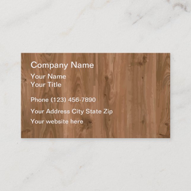 Carpenter Woodgrain Background Art Business Card (Front)