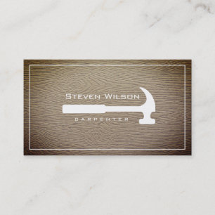 Carpenter Woodwork Professional Tool Rustic Wood Business Card