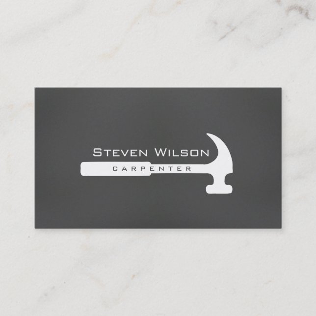 Carpenter Woodworker Professional Tool Wood Business Card (Front)