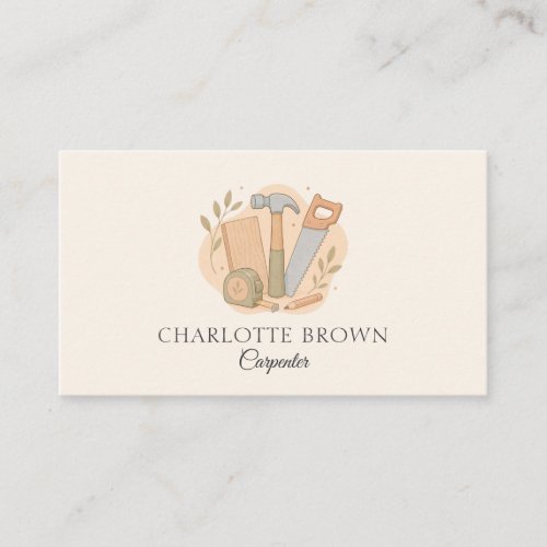 Carpenter Woodworking Construction Furniture Business Card