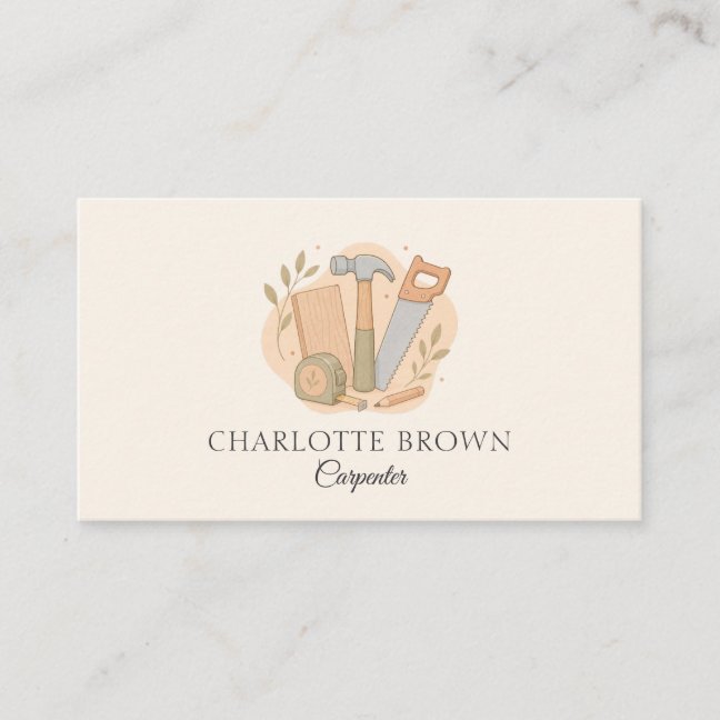 Carpenter Woodworking Construction Furniture Business Card