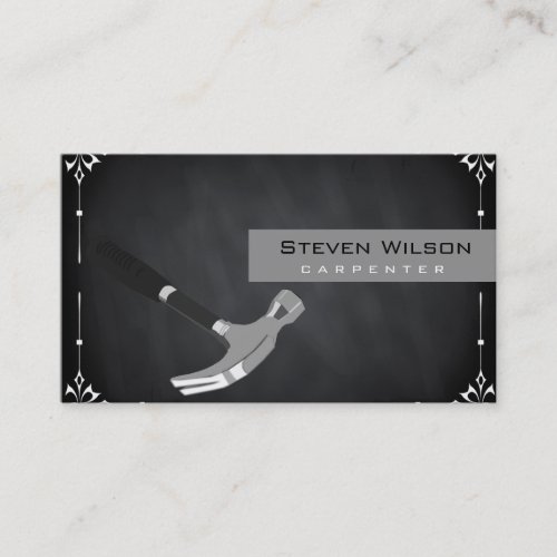 Carpenter Woodworking Professional Chalkboard Tool Business Card