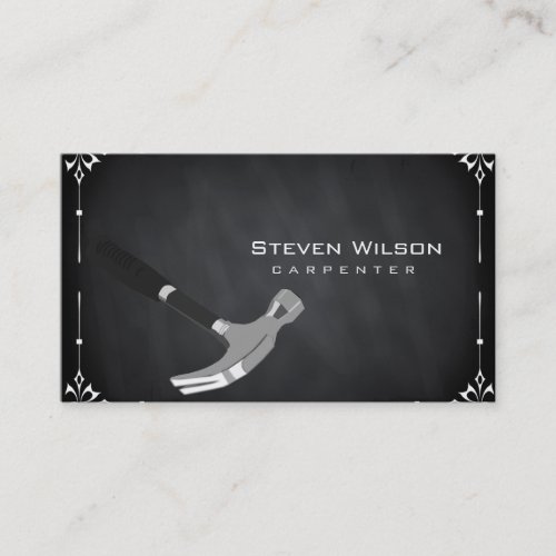 Carpenter Woodworking Professional Chalkboard Tool Business Card