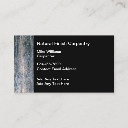Carpenter Woodworking Services  Business Card