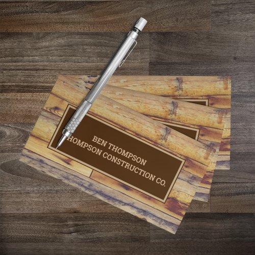 Carpenter Woodworking Wood Construction Company Business Card