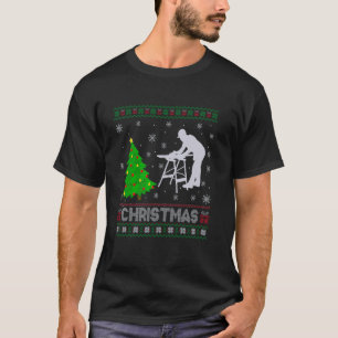Carpenter Xmas Tree Lighting Ugly Christmas Sweate T-Shirt