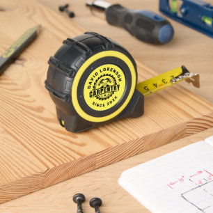 Carpenters Logo Custom Black Text Tape Measure