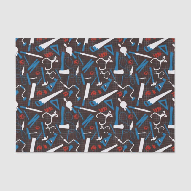 Carpenters Tools, Woodworking Tissue Paper (Front)