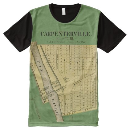 CARPENTERSVILLE DUNDEE ILLINOIS 1871 MAP All-Over-Print SHIRT