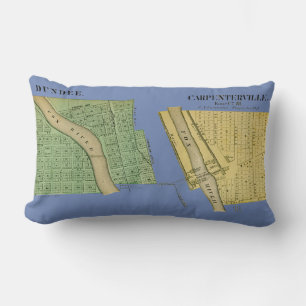 CARPENTERSVILLE DUNDEE ILLINOIS 1871 MAP LUMBAR PILLOW
