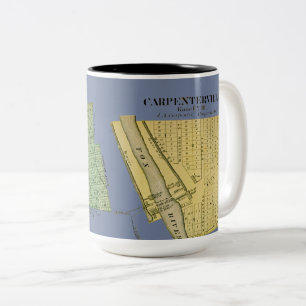 CARPENTERSVILLE DUNDEE ILLINOIS 1871 MAP Two-Tone COFFEE MUG