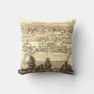 Carpentersville Illinois 1871 Illinois Iron n Bolt Throw Pillow