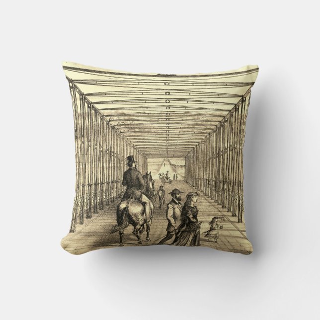 Carpentersville Illinois Iron Bridge City View 187 Throw Pillow (Front)