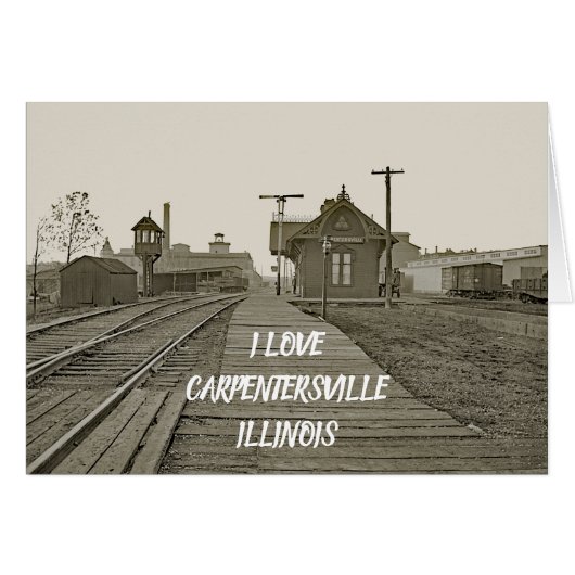 CARPENTERSVILLE ILLINOIS RAILROAD DEPOT TRAIN 1890 (Front Horizontal)