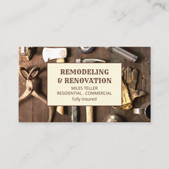 Carpentry  business card (Front)
