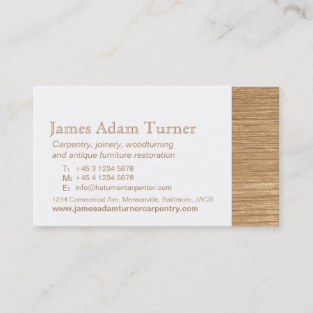 Carpentry Carpenter Wood Business Card