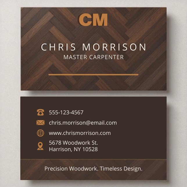 Carpentry Carpenter Wood Business Card (Creator Uploaded)