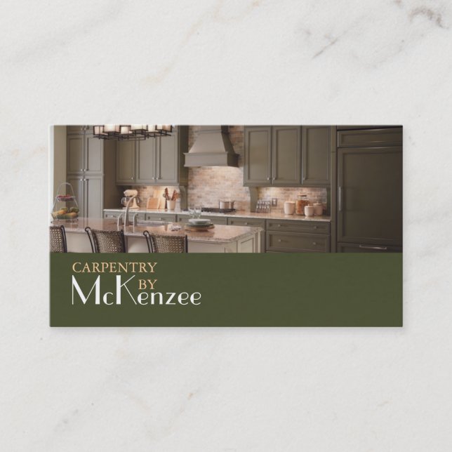 Carpentry, Construction Mill Work, Wood Flooring Business Card (Front)