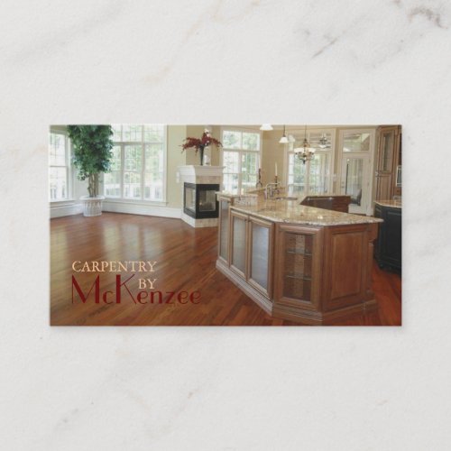 Carpentry Construction Mill Work Wood Flooring Business Card