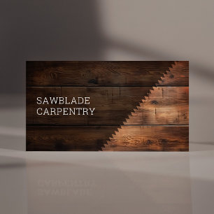 Carpentry Construction Wooden rustic timber saw Business Card