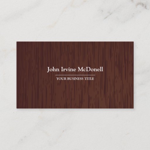 Customizable Carpentry - Dark Wood Texture Business Card