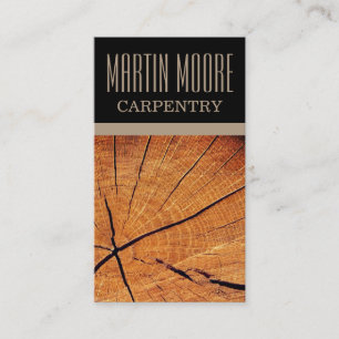 Carpentry faux wood texture surface business card