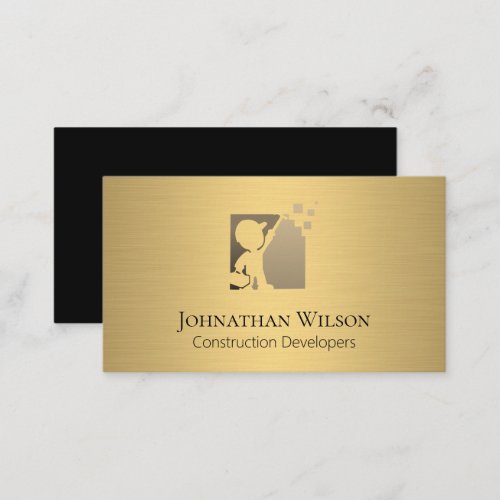 Carpentry Gold Metallic Business Card