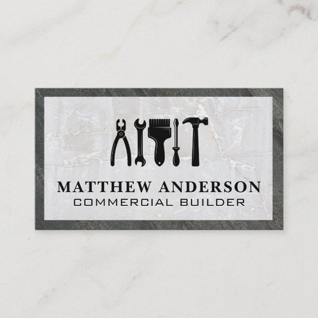 Carpentry Handyman Tools Business Card (Front)
