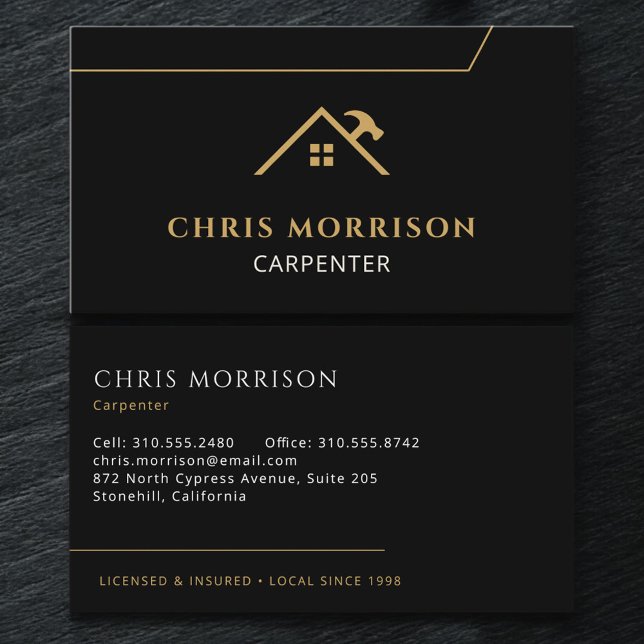Carpentry Home Builder Carpenter Contractor  Business Card (Creator Uploaded)