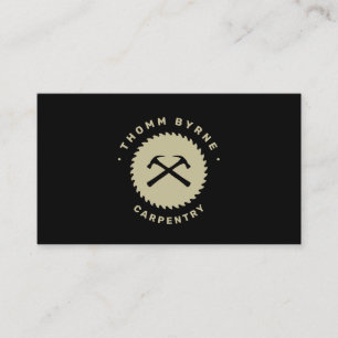 Carpentry Home Construction Hammer Round Saw Business Card