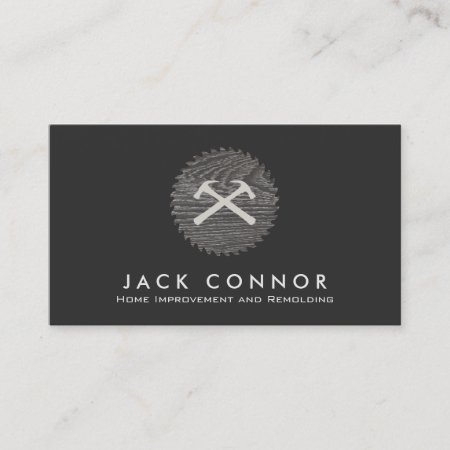 Carpentry Home Improvement Hammer And Saw Business Card