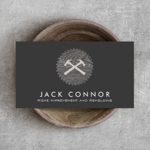Carpentry Home Improvement Hammer and Saw Business Card
