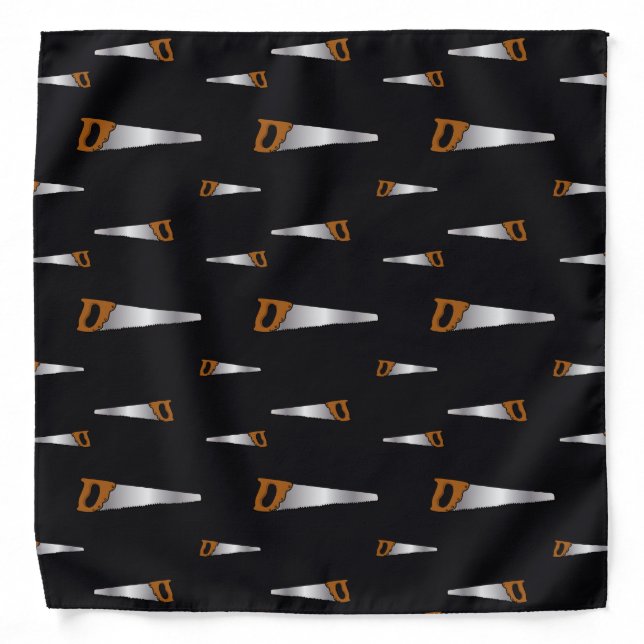 Carpentry Saw Woodworking Pattern Bandana (Front)