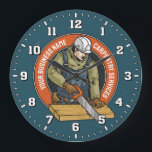 Carpentry Services Carpenter Clock<br><div class="desc">A unique carpenter personalizable decorative wall clock. A great addition to any small business,  office,  garage or shop. Also makes a great gift idea for any father or husband.</div>