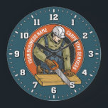 Carpentry Services Carpenter Clock<br><div class="desc">A unique carpenter personalizable decorative wall clock. A great addition to any small business,  office,  garage or shop. Also makes a great gift idea for any father or husband.</div>