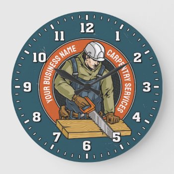 Carpentry Services Carpenter Clock by NiceTiming at Zazzle