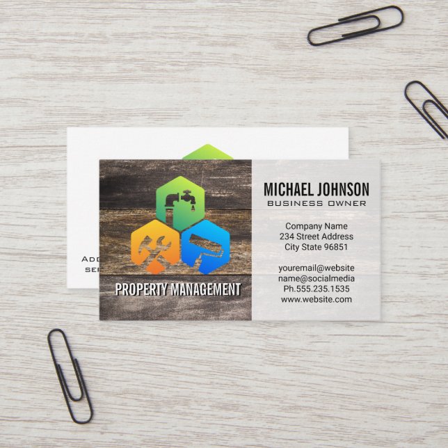 Carpentry Services | Wood Business Card (Front/Back In Situ)