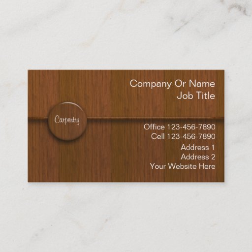 Customizable Carpenter Business Cards