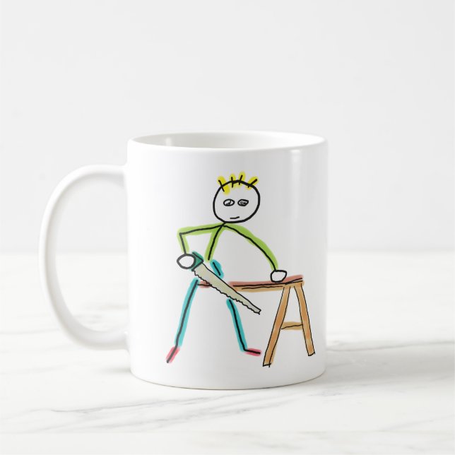 Carpentry Stickman Coffee Mug (Left)