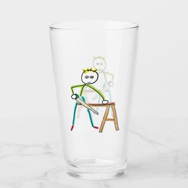 Carpentry Stickman Glass (Front)