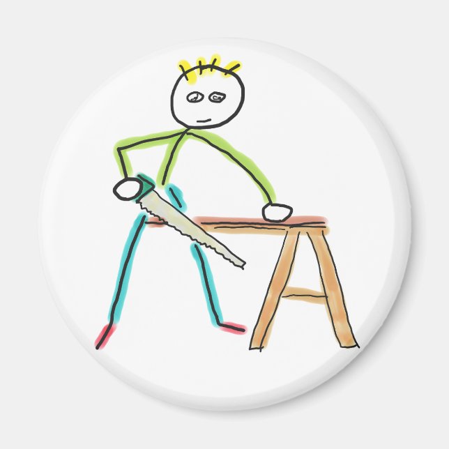 Carpentry Stickman Magnet (Front)