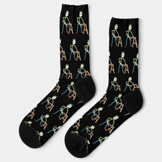 Carpentry Stickman Socks (Left)