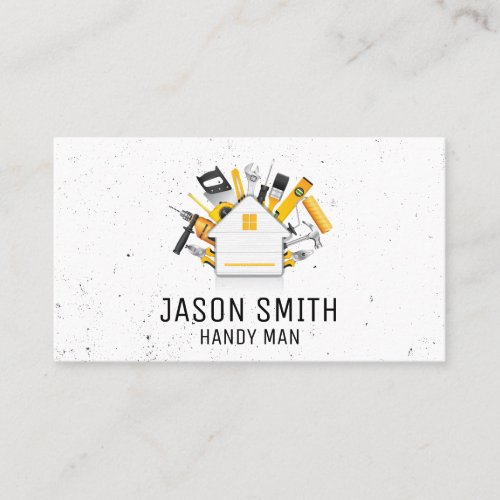 Carpentry Tools and Home Icon Business Card