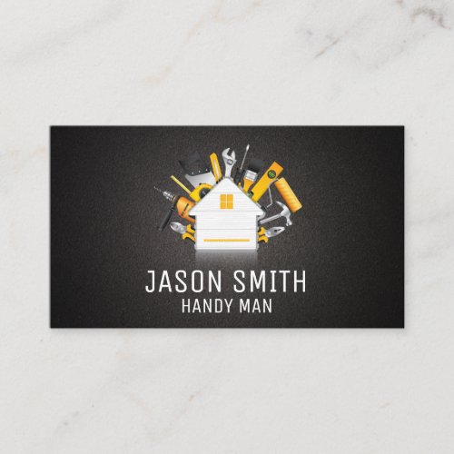 Carpentry Tools and Home Logo Business Card
