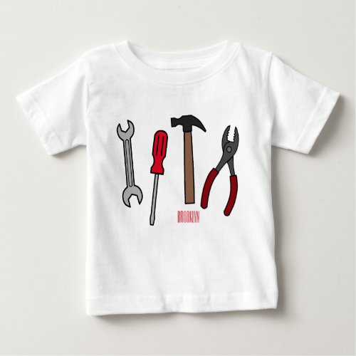 Carpentry tools cartoon illustration  baby T_Shirt