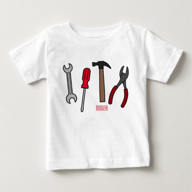 Carpentry tools cartoon illustration  baby T-Shirt (Front)