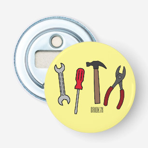 Carpentry tools cartoon illustration  bottle opener