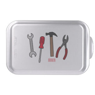 Carpentry tools cartoon illustration cake pan